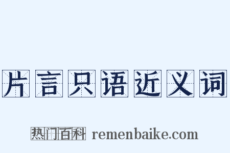 片言只语近义词是什么意思的图片